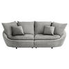 GRAND CANAPÉ in Chenille Grau, Hellgrau  - Hellgrau/Schwarz, Modern, Kunststoff/Textil (237/87/131cm) - Trendmanufaktur