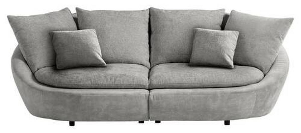 BIGSOFA in Chenille Grau, Hellgrau  - Hellgrau/Schwarz, Modern, Kunststoff/Textil (280/87/131cm) - Trendmanufaktur