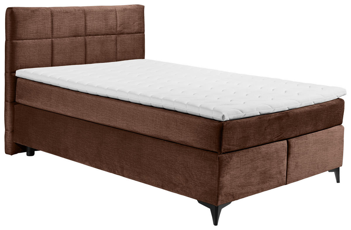 BOXSPRINGBETT 140/200 cm  in Kupferfarben  - Schwarz/Kupferfarben, Design, Holzwerkstoff/Kunststoff (140/200cm) - Xora