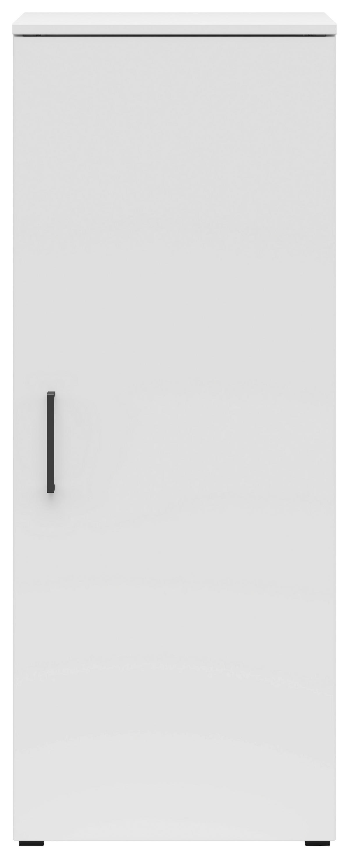 KOMODA, bílá, 45/115/40 cm - bílá/černá, Moderní, kompozitní dřevo/plast (45/115/40cm) - Carryhome