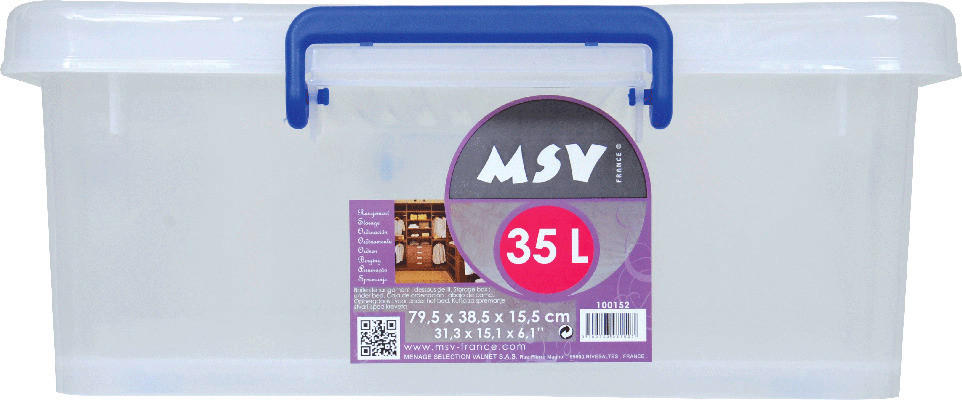 AUFBEWAHRUNGSBOX  - Transparent, Basics, Kunststoff (74.6/17.6/40cm) - Spirella