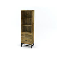 REGAL  60/200/35 cm Pinienfarben  - Schwarz/Pinienfarben, Trend, Holz/Metall (60/200/35cm) - home24