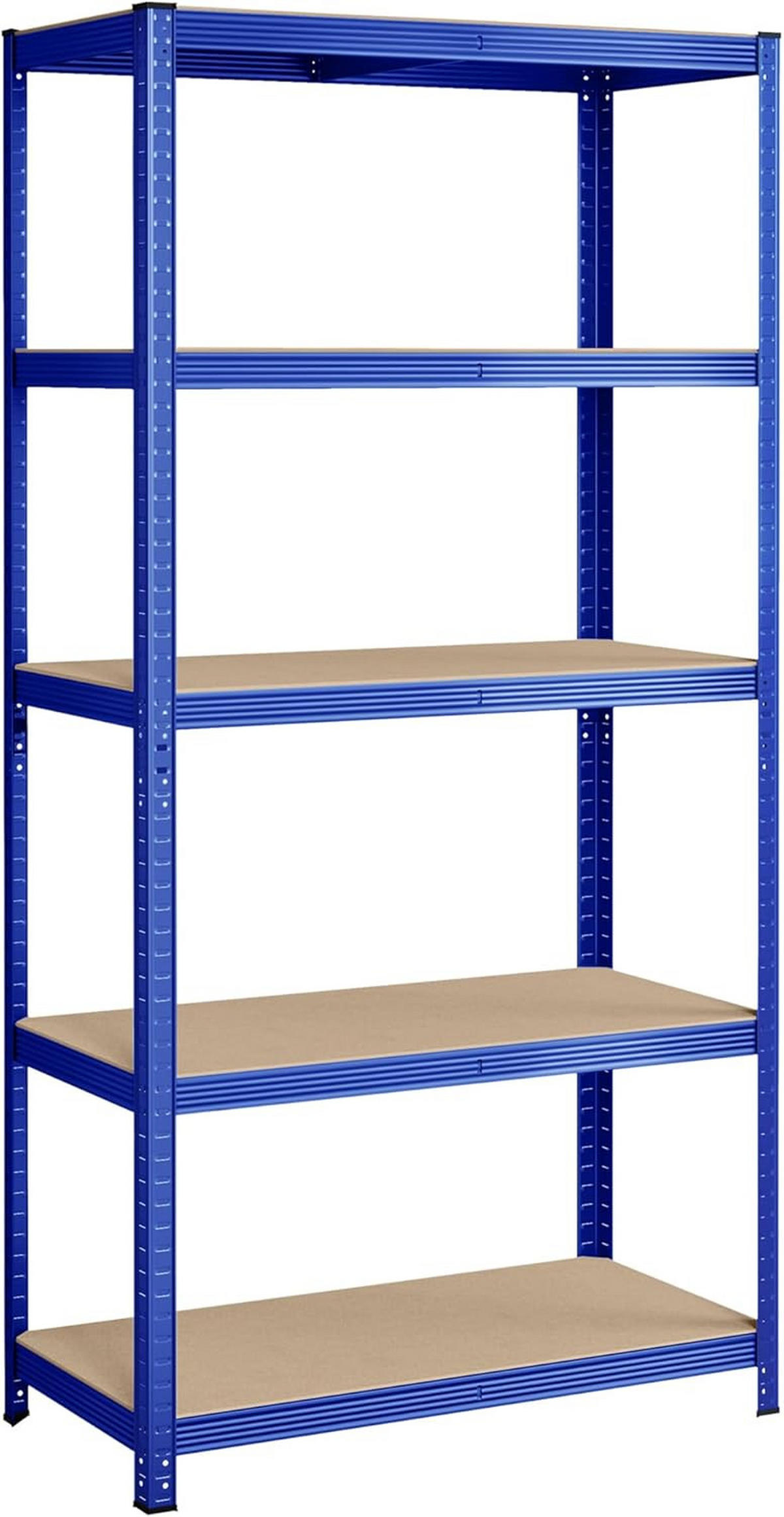 REGÁL NA TĚŽKÉ NÁKLADY - modrá/světle hnědá, Basics, kov/kompozitní dřevo (100/200/50cm)