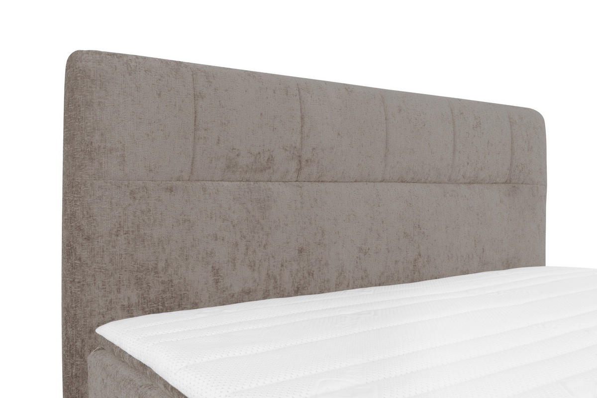 BOXSPRINGBETT 180/200 cm  in Hellbraun  - Hellbraun/Schwarz, Design, Textil/Metall (180/200cm) - Esposa