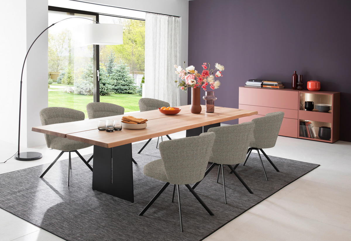 ARMLEHNSTUHL  Lederauswahl, Stoffauswahl Struktur  - Sandfarben/Anthrazit, Design, Textil/Metall (63/83/63cm) - Schöner Wohnen