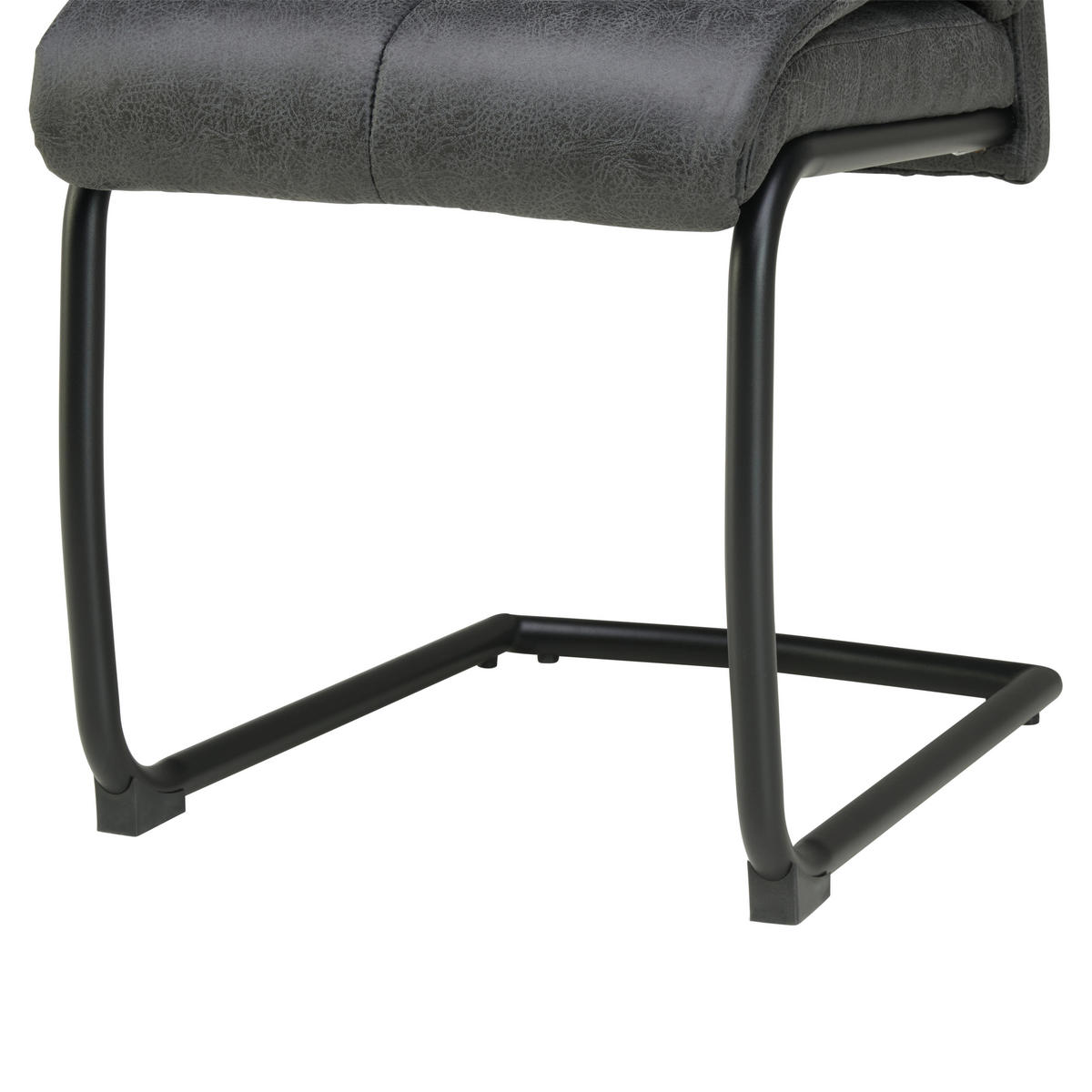 SCHWINGSTUHL  in Eisen Mikrofaser  - Dunkelgrau/Schwarz, LIFESTYLE, Textil/Metall (38/97/45cm) - Livetastic