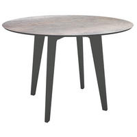 GARTENTISCH 110/110/75 cm Kunststoff rund  - Anthrazit/Braun, Design, Kunststoff/Metall (110/110/75cm) - Stern
