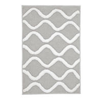 FÜRDŐSZOBASZŐNYEG  55/65 cm  szürke, fehér   - fehér/szürke, Basics, műanyag/textil (55/65cm) - Kleine Wolke