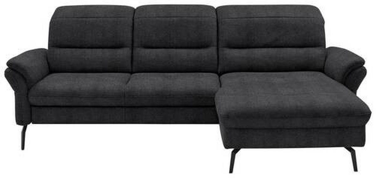 ECKSOFA in Flachgewebe Schwarz  - Schwarz, Konventionell, Textil/Metall (260/181cm) - Beldomo Speed