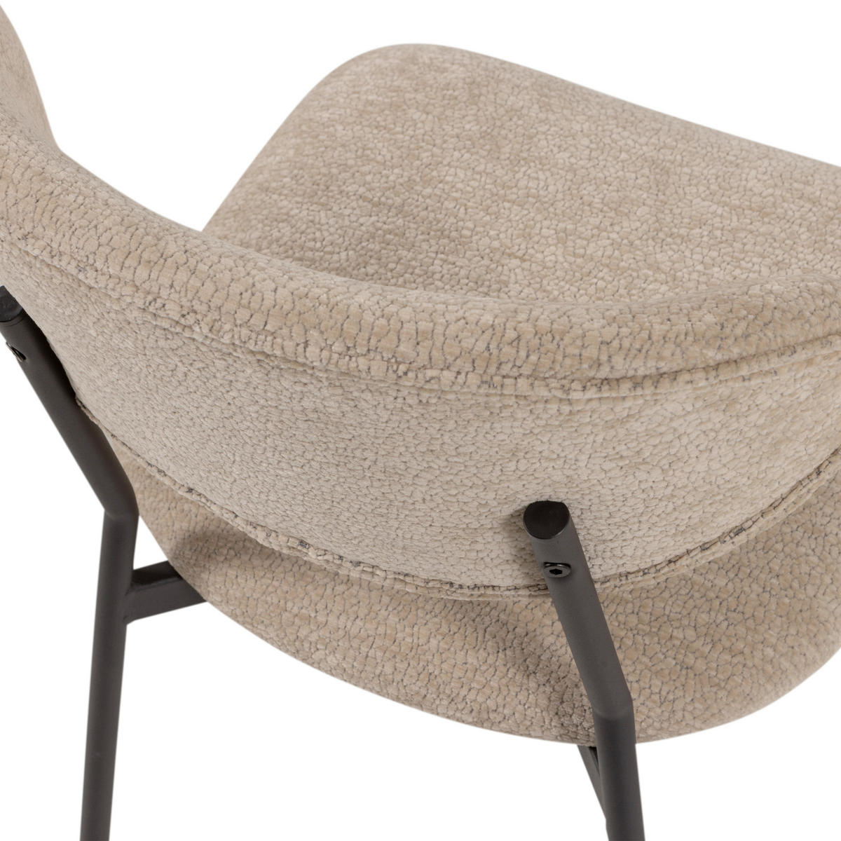 STUHL-SET 2 Stück  in Eisen Chenille  - Schwarz/Naturfarben, MODERN, Textil/Metall (47/79/53cm) - Livetastic