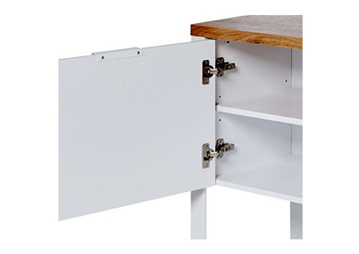 SIDEBOARD  in 180/76/40 cm  - Eichefarben/Weiß, KONVENTIONELL, Holzwerkstoff/Metall (180/76/40cm) - Livetastic