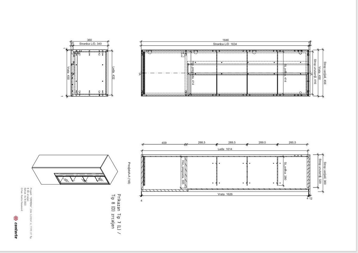 HÄNGEVITRINE  in furniert Anthrazit, Eichefarben  - Eichefarben/Anthrazit, Design, Glas/Holzwerkstoff (45/165/36cm) - Dieter Knoll