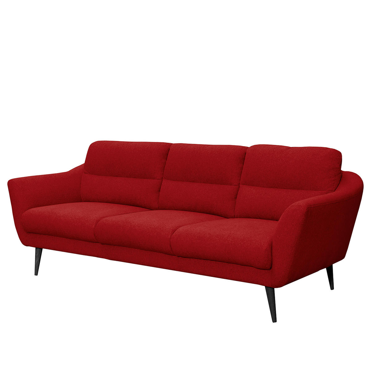 3-SITZER-SOFA in Webstoff Rot  - Rot/Schwarz, Design, Holz/Textil (209/87/88cm) - Livetastic