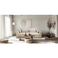 3-SITZER-SOFA MEGA Cord Beige  - Beige/Schwarz, Design, Textil (252cm) - MID.YOU