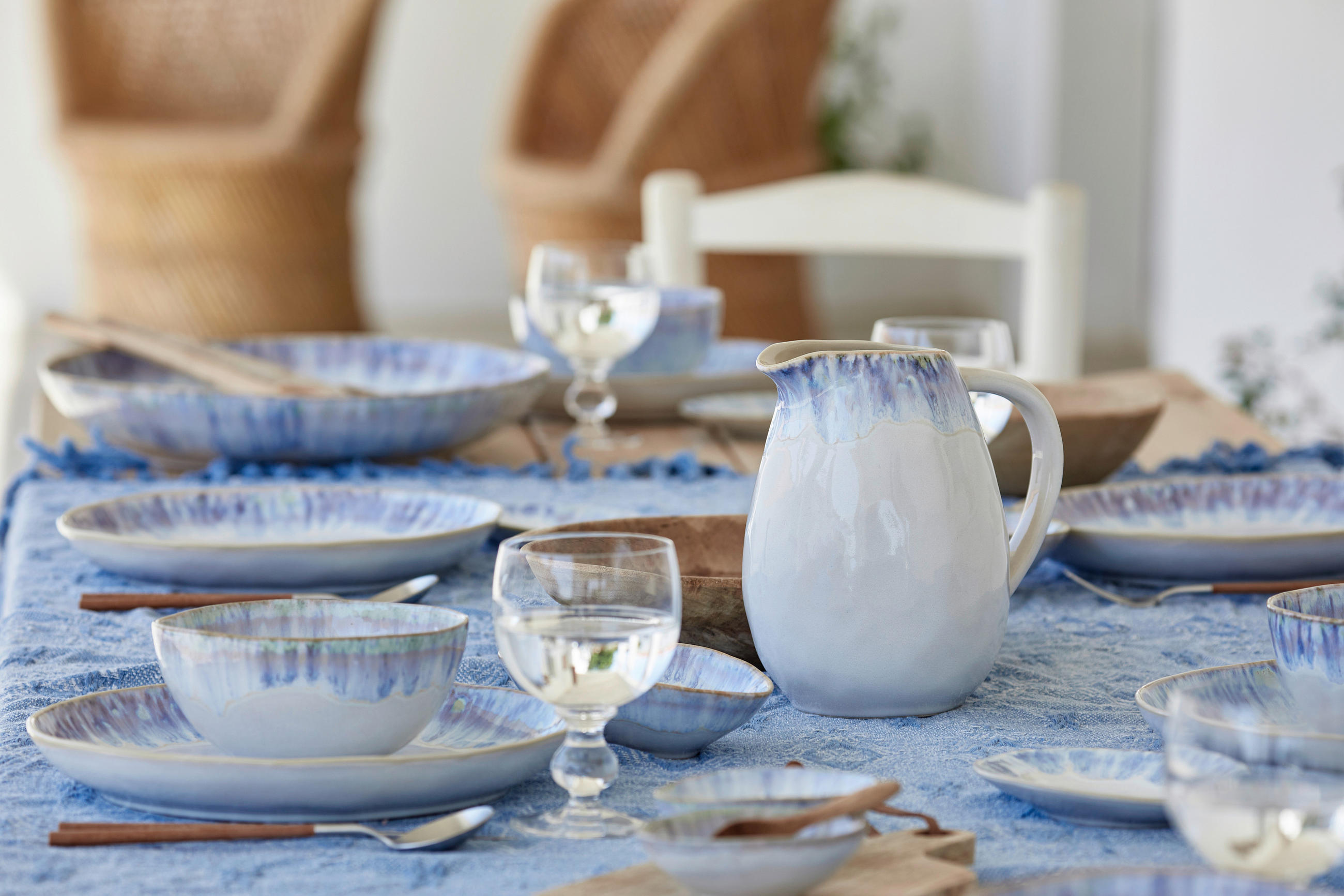 SCHÜSSEL BRISA - Weiß/Hellblau, Basics, Keramik (37/7cm) - Costa Nova