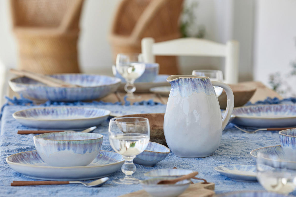 SCHÜSSEL BRISA   - Weiß/Hellblau, Basics, Keramik (37/7cm) - Costa Nova