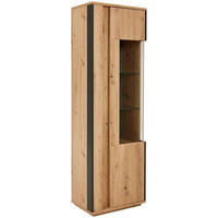VITRINE in Anthrazit, Eiche Artisan  - Anthrazit/Eiche Artisan, Design, Glas/Holzwerkstoff (64/200/41cm) - Cantus