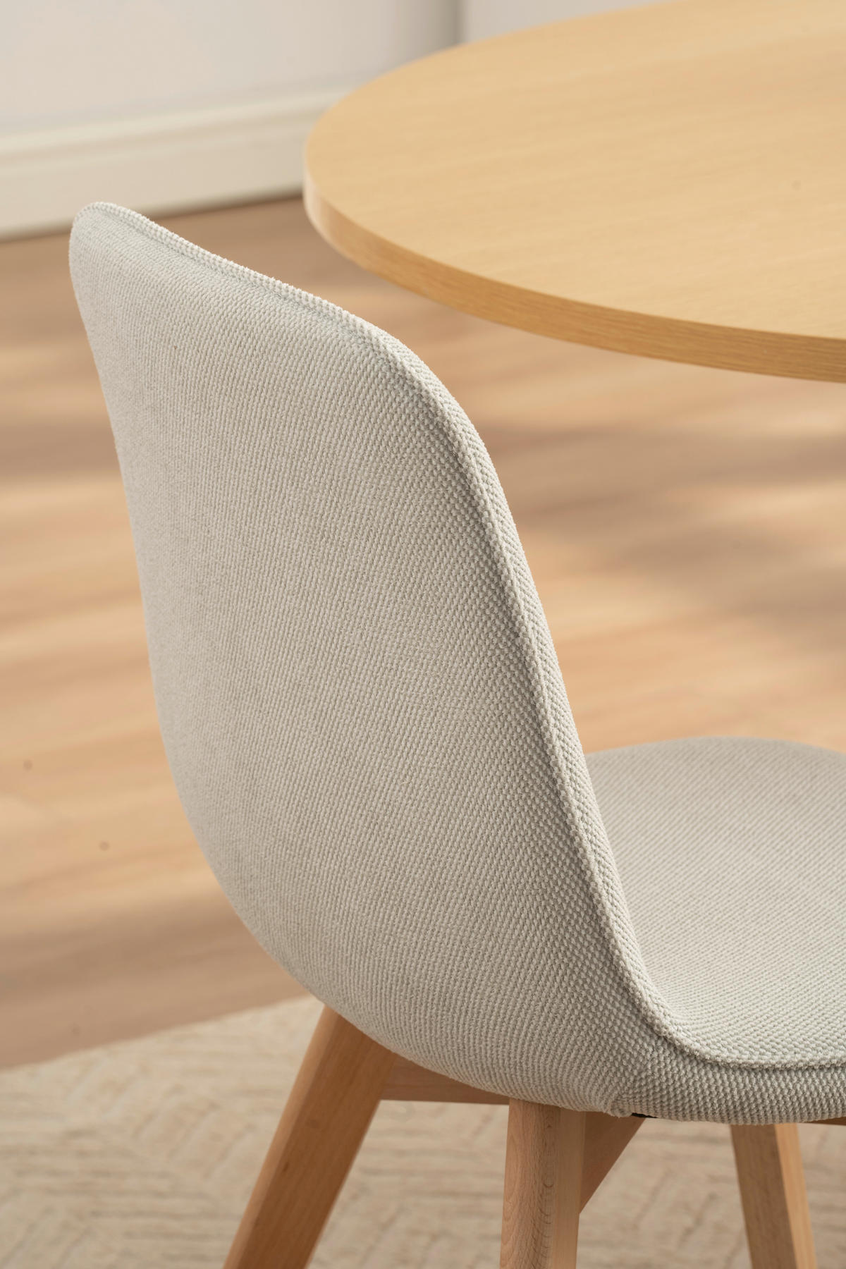STUHL   Leinenoptik  Buchefarben, Hellgrau  - Buchefarben/Hellgrau, Modern, Holz/Textil (45/88/54cm) - Stylife
