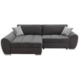 ECKSOFA Dunkelgrau Flachgewebe  - Chromfarben/Dunkelgrau, KONVENTIONELL, Textil/Metall (175/270cm) - Carryhome