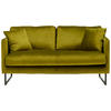 2-SITZER-SOFA in Samt Grün  - Schwarz/Grün, Design, Textil/Metall (150/78/84cm) - Carryhome