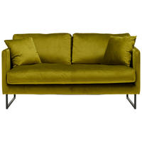 2-SITZER-SOFA Samt Grün  - Schwarz/Grün, Design, Textil/Metall (150/78/84cm) - Carryhome