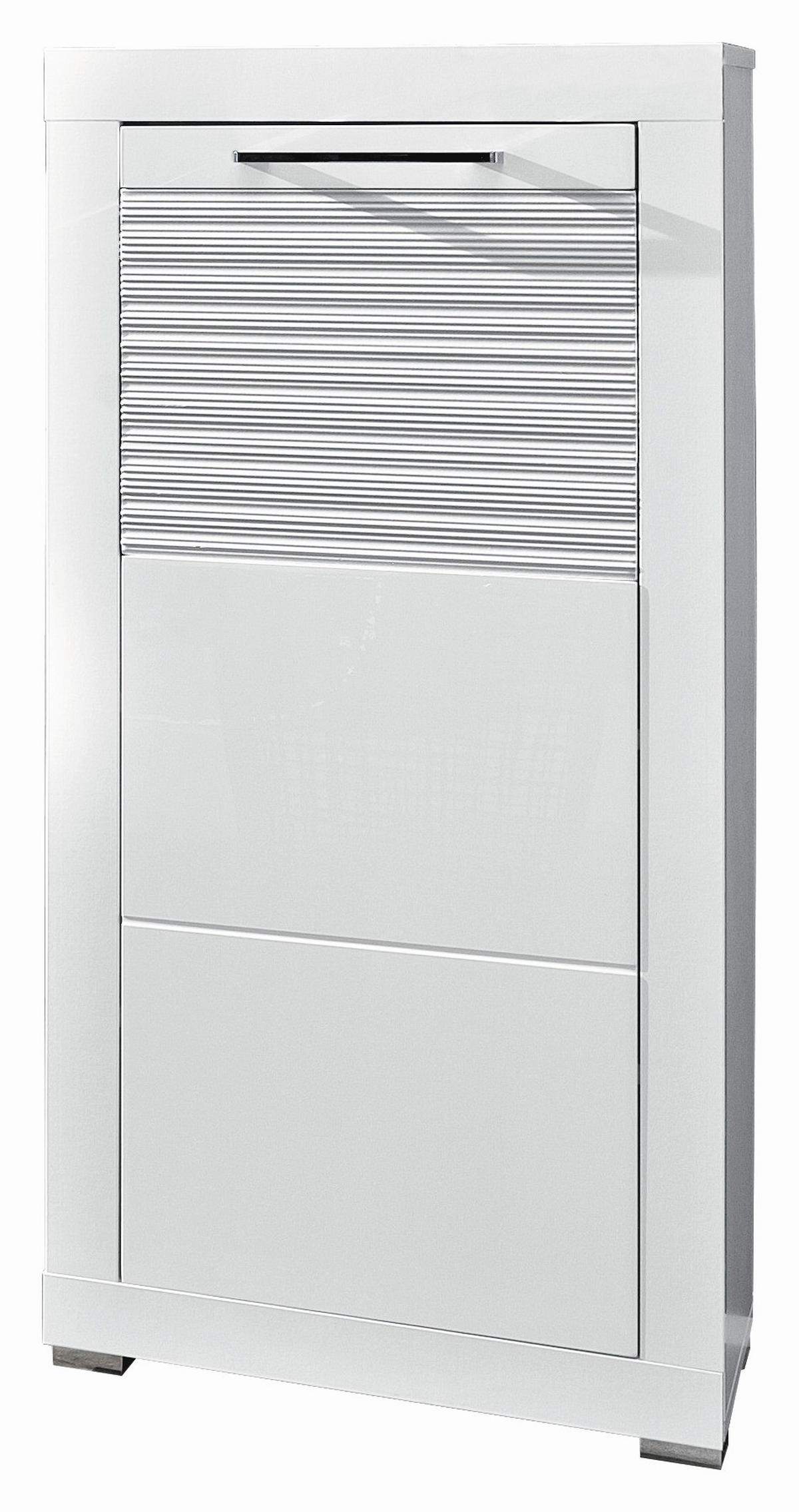 Pantofar 52/111/37 cm  - alb/culoare crom, Design, metal/material pe bază de lemn (52/111/37cm) - Carryhome