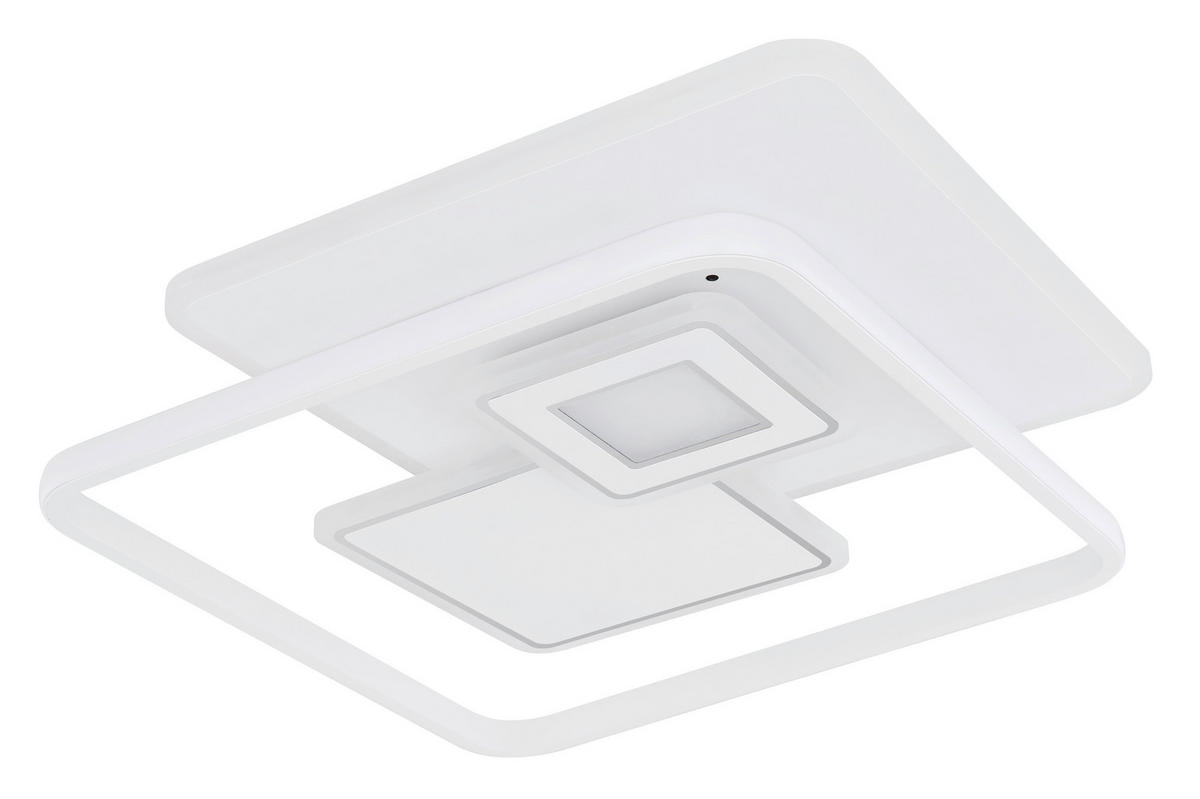 LED-DECKENLEUCHTE 50,3/50,3/6 cm    - Opal/Weiß, KONVENTIONELL, Kunststoff/Metall (50,3/50,3/6cm) - Globo