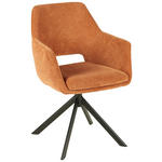 ARMLEHNSTUHL  in Eisen Webstoff  - Schwarz/Braun, Design, Textil/Metall (55/88/61cm) - Novel