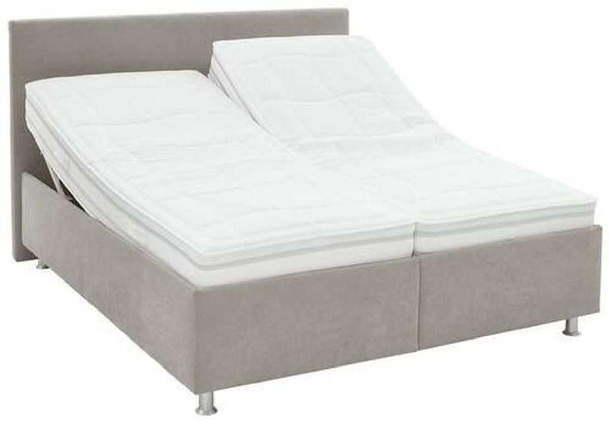 POLSTERBETT Matratze, gepolstertes Kopfteil, Lattenrost, Bettkasten 160/200 cm  in Beige  - Beige/Alufarben, Design, Holz/Holzwerkstoff (160/200cm) - Beldomo - Sleep