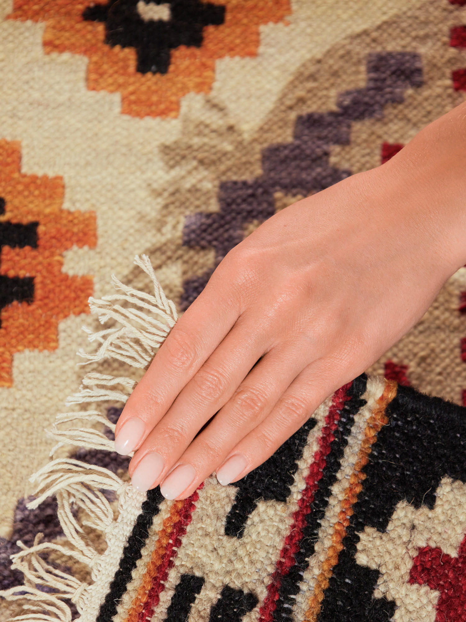 Thumbnail - Hanse Home Läufer Kamal, Creme, Mehrfarbig, Textil, Raute, rechteckig, 60x190 cm, für Fußbodenheizung geeignet, beidseit...