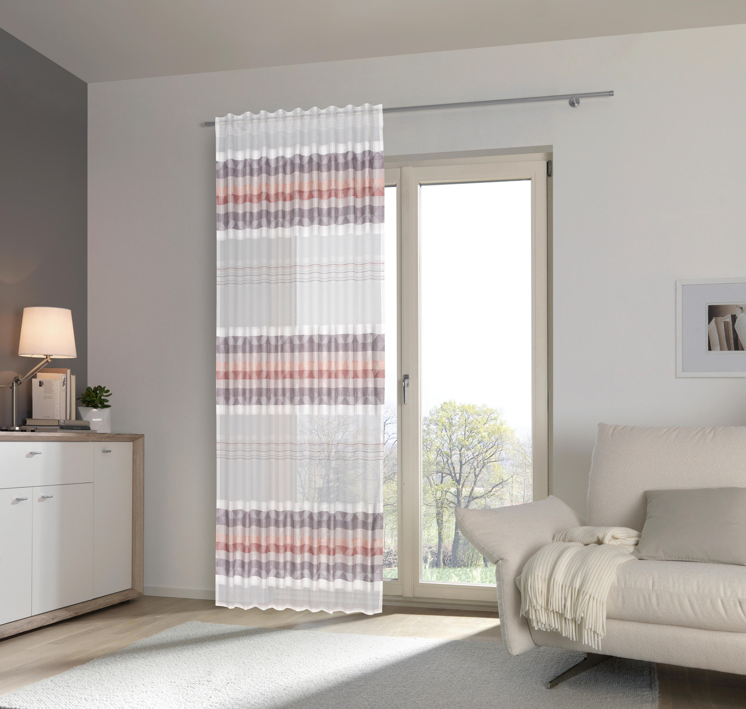 FERTIGVORHANG  halbtransparent   140/245 cm  - Altrosa, Basics, Textil (140/245cm) - Esposa