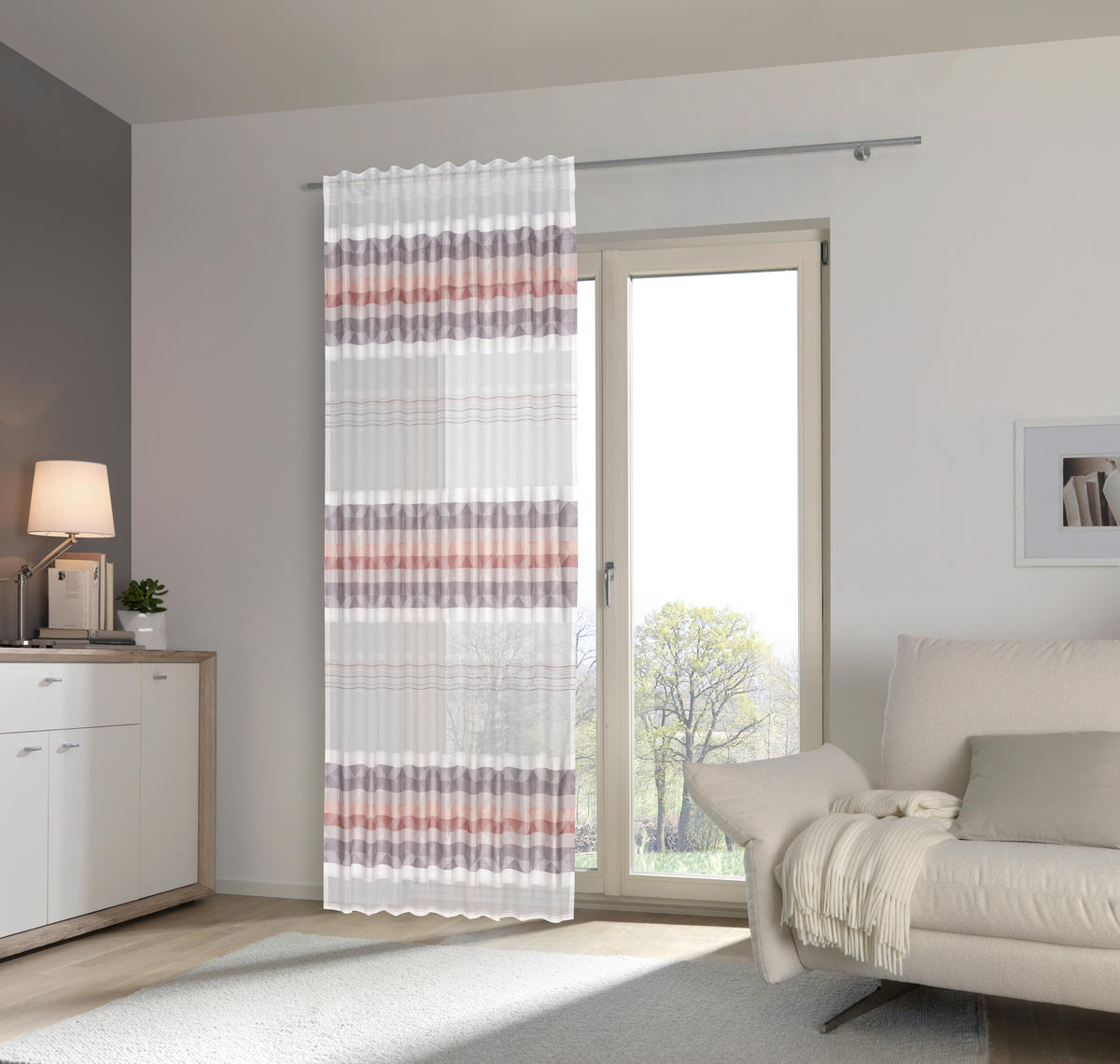 FERTIGVORHANG  halbtransparent   140/245 cm  - Altrosa, Basics, Textil (140/245cm) - Esposa