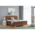 BOXSPRINGBETT 160/200 cm  in Cognac  - Chromfarben/Cognac, KONVENTIONELL, Kunststoff/Textil (160/200cm) - Voleo