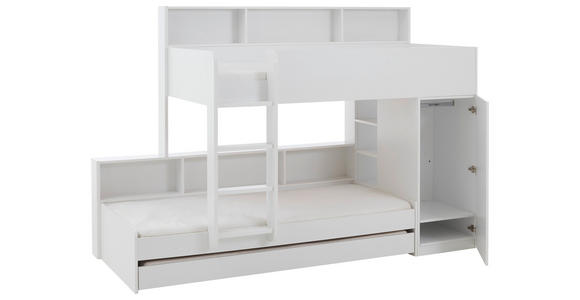 ETAGENBETT 90/200 cm  - Braun/Weiß, Design, Holzwerkstoff (90/200cm) - Xora