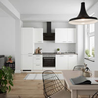 KÜCHENLEERBLOCK 270 cm   Grau, Weiss  - Weiss/Edelstahlfarben, Modern, Holzwerkstoff/Metall (270cm) - Nobilia