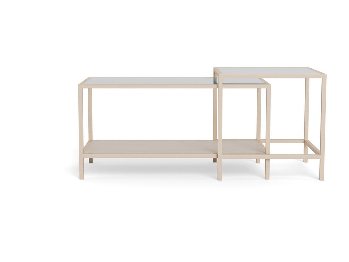 COUCHTISCH Metall, Glas, Holzwerkstoff 90/50/50 cm  - Klar/Grau, Design, Glas/Holzwerkstoff (90/50/50cm) - MID.YOU