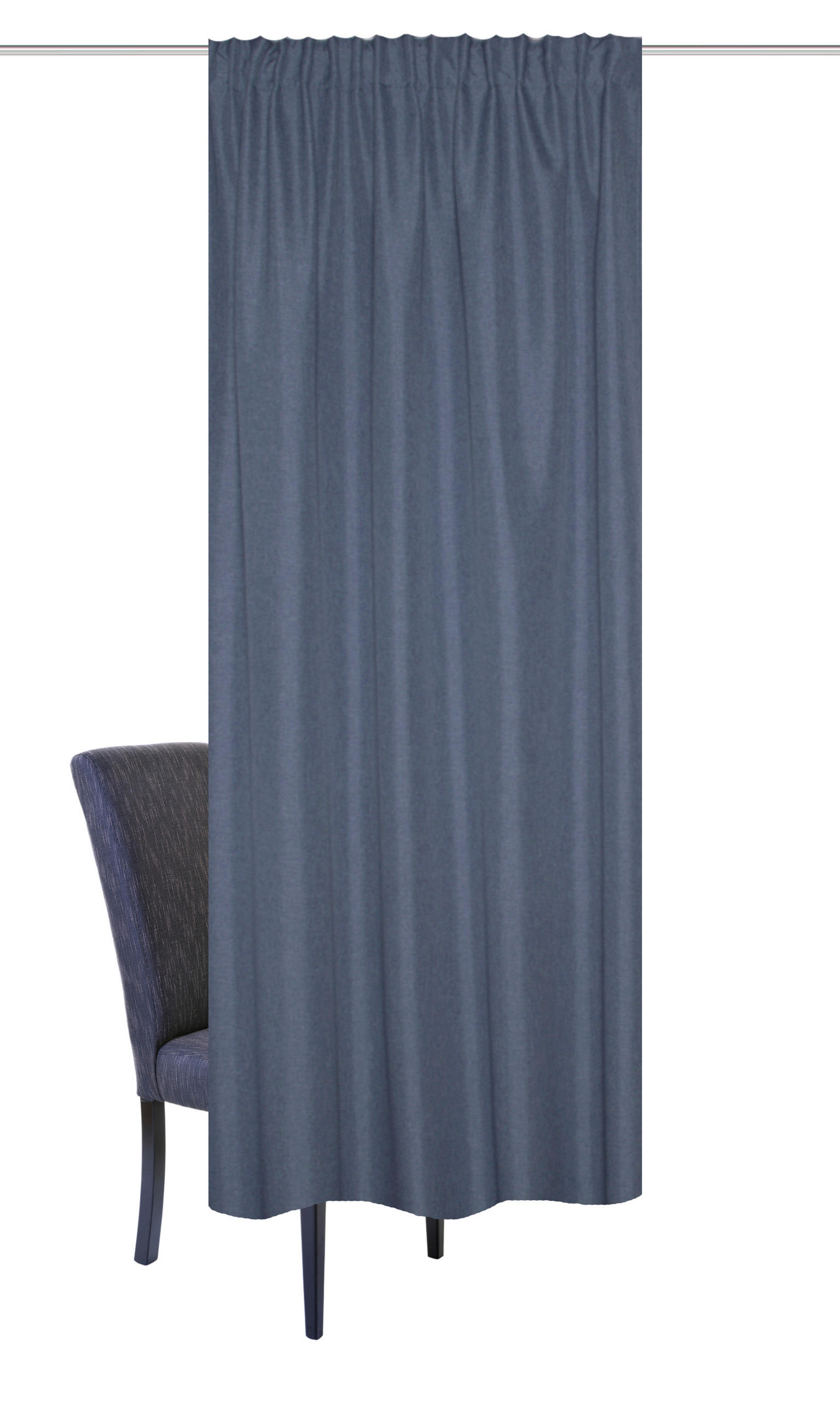 WÄRMESCHUTZVORHANG ESKIMO blickdicht 135/225 cm   - Blau, Basics, Textil (135/225cm)