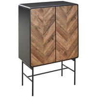 KOMMODE  in 80/122/40 cm  - Eichefarben/Schwarz, MODERN, Holzwerkstoff/Metall (80/122/40cm) - MID.YOU