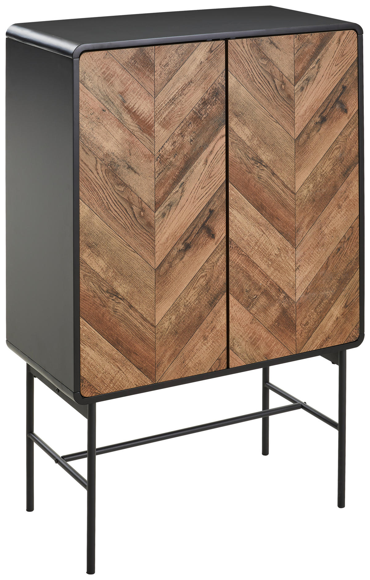 KOMMODE  in 80/122/40 cm  - Eichefarben/Schwarz, MODERN, Holzwerkstoff/Metall (80/122/40cm) - MID.YOU