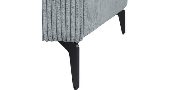 ECKSOFA  in Cord Hellgrau  170/285 cm  - Hellgrau/Schwarz, KONVENTIONELL, Textil/Metall (170/285cm) - Carryhome