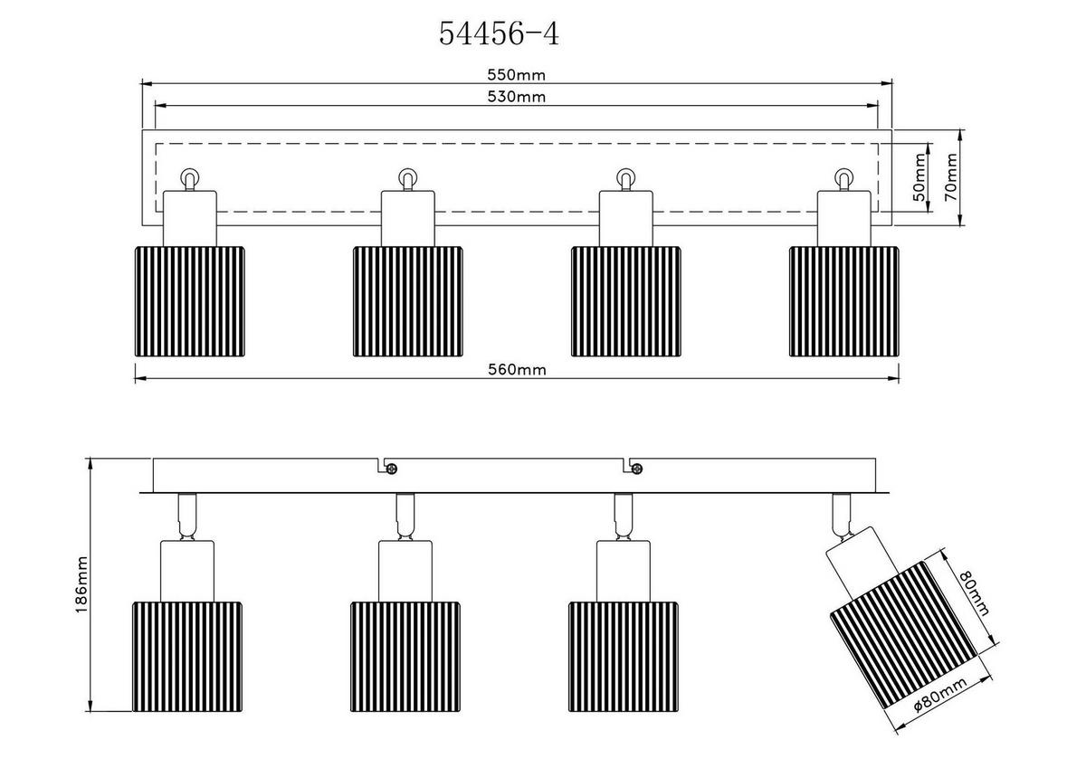 STRAHLER 56/8/18,6 cm   - Schwarzchrom/Weiß, Basics, Glas/Metall (56/8/18,6cm) - Globo
