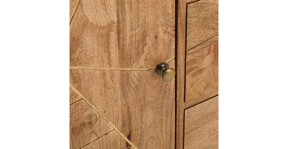 KOMMODE , 105/88/43 cm, 3 Schublade(n)  - Goldfarben/Naturfarben, Design, Holz/Metall (105/88/43cm) - Landscape