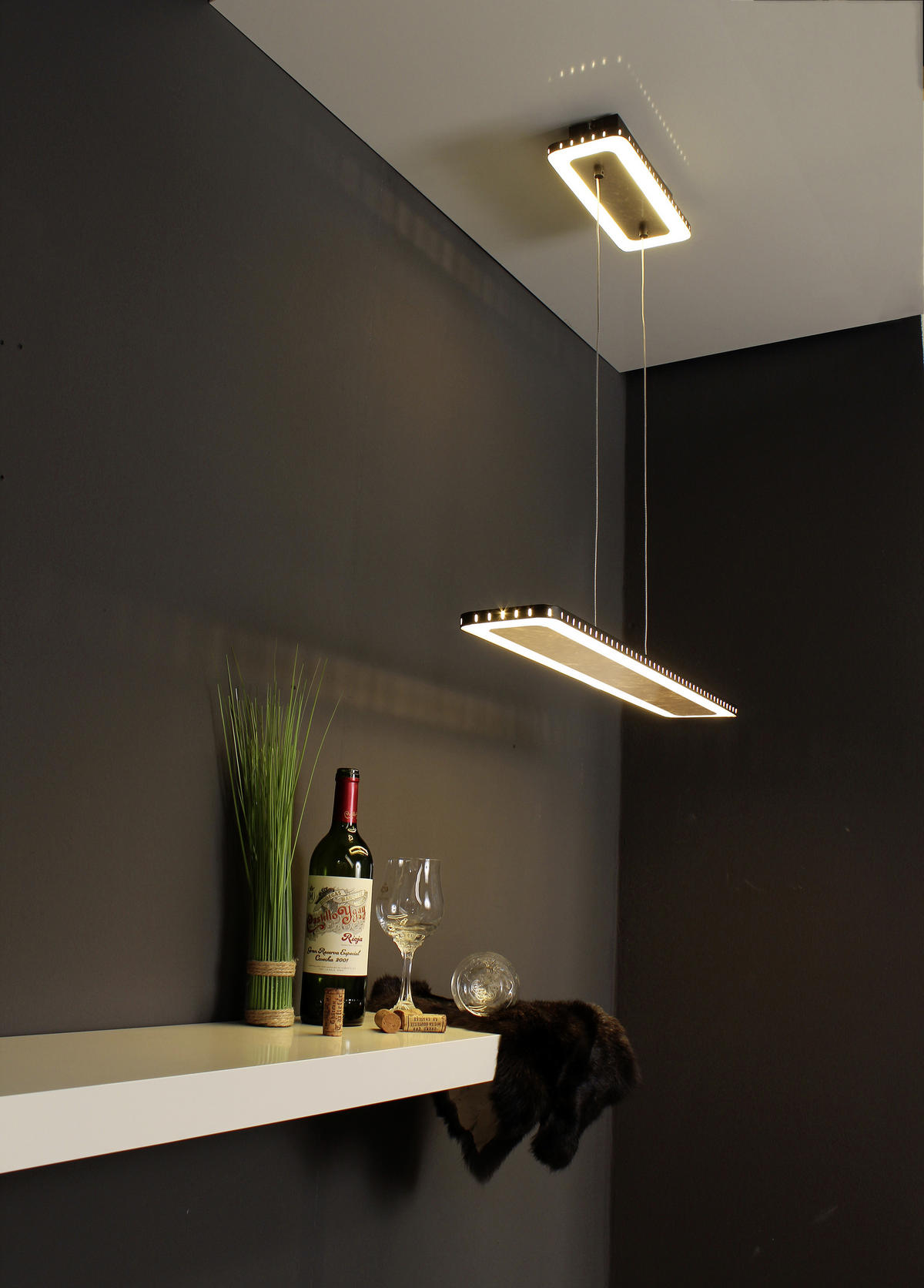 LED-HÄNGELEUCHTE Solaris 70/12/120 cm   - Goldfarben/Schwarz, Design, Metall (70/12/120cm)