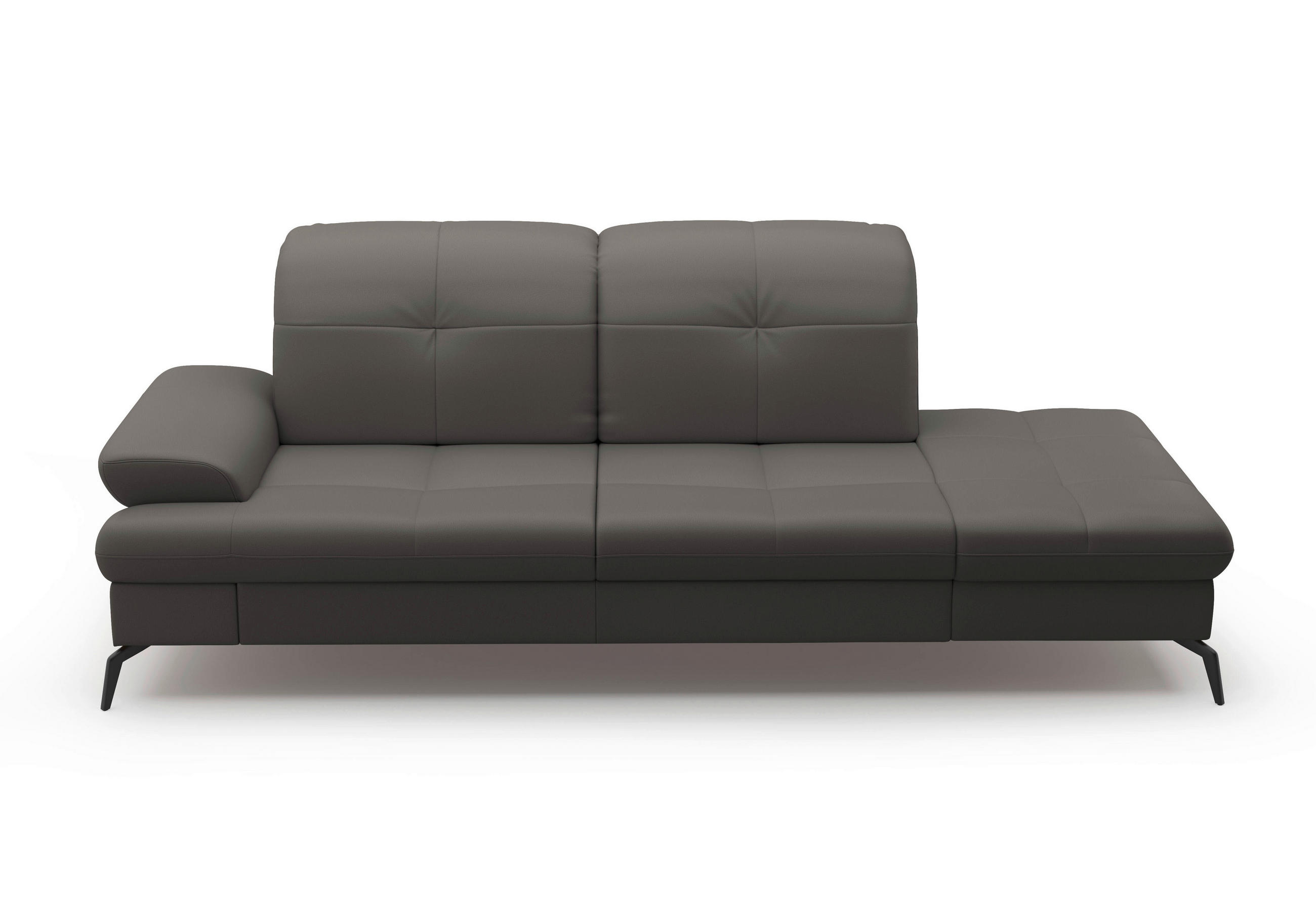RÉCAMIERE in Echtleder Mokka - Schwarz/Mokka, Konventionell, Leder/Metall (231/90/122cm) - Sit & More