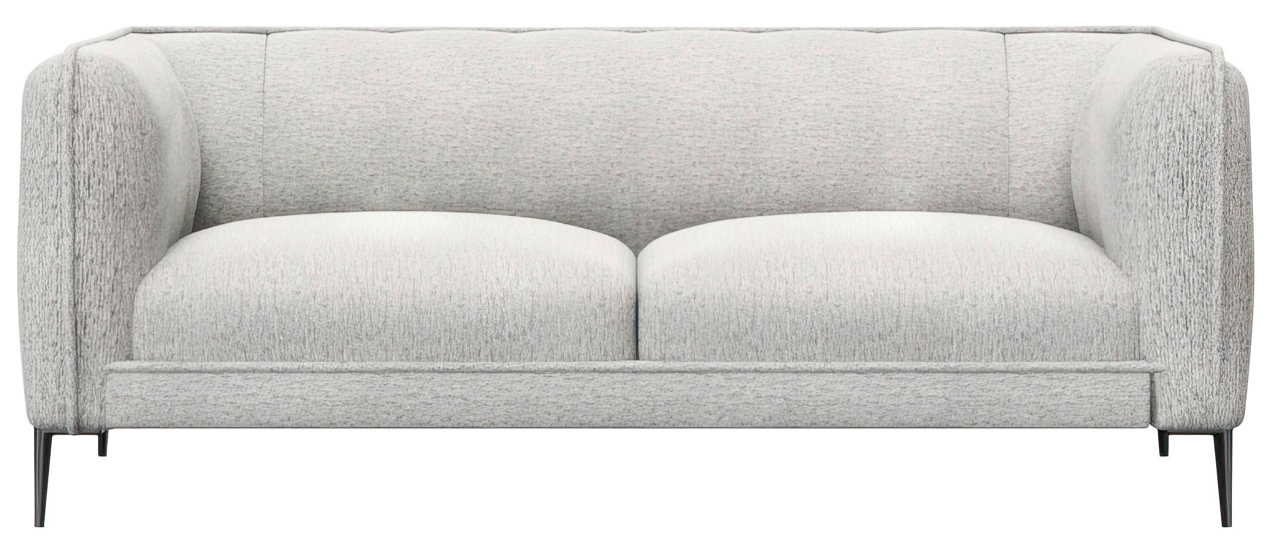 2,5-SITZER Chenille, Webstoff, Flachgewebe Hellgrau  - Hellgrau/Schwarz, Design, Holz/Textil (179/75/91cm) - Livetastic