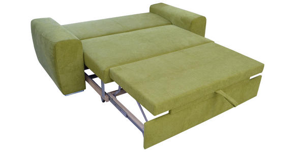 SCHLAFSOFA in Mikrofaser Grün  - Chromfarben/Grün, Design, Holz/Textil (199/92/97cm) - Hom`in