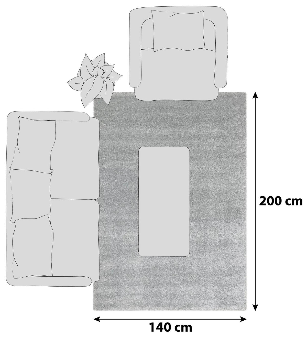 HOCHFLORTEPPICH 140/200 cm Bellevue Mintgrün  - Mintgrün, Basics, Textil (140/200cm) - Novel