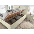 POLSTERBETT Matratze, gepolstertes Kopfteil, Lattenrost, Bettkasten Creme 180/200 cm  - Silberfarben/Creme, KONVENTIONELL, Holz/Textil (180/200cm) - Dieter Knoll