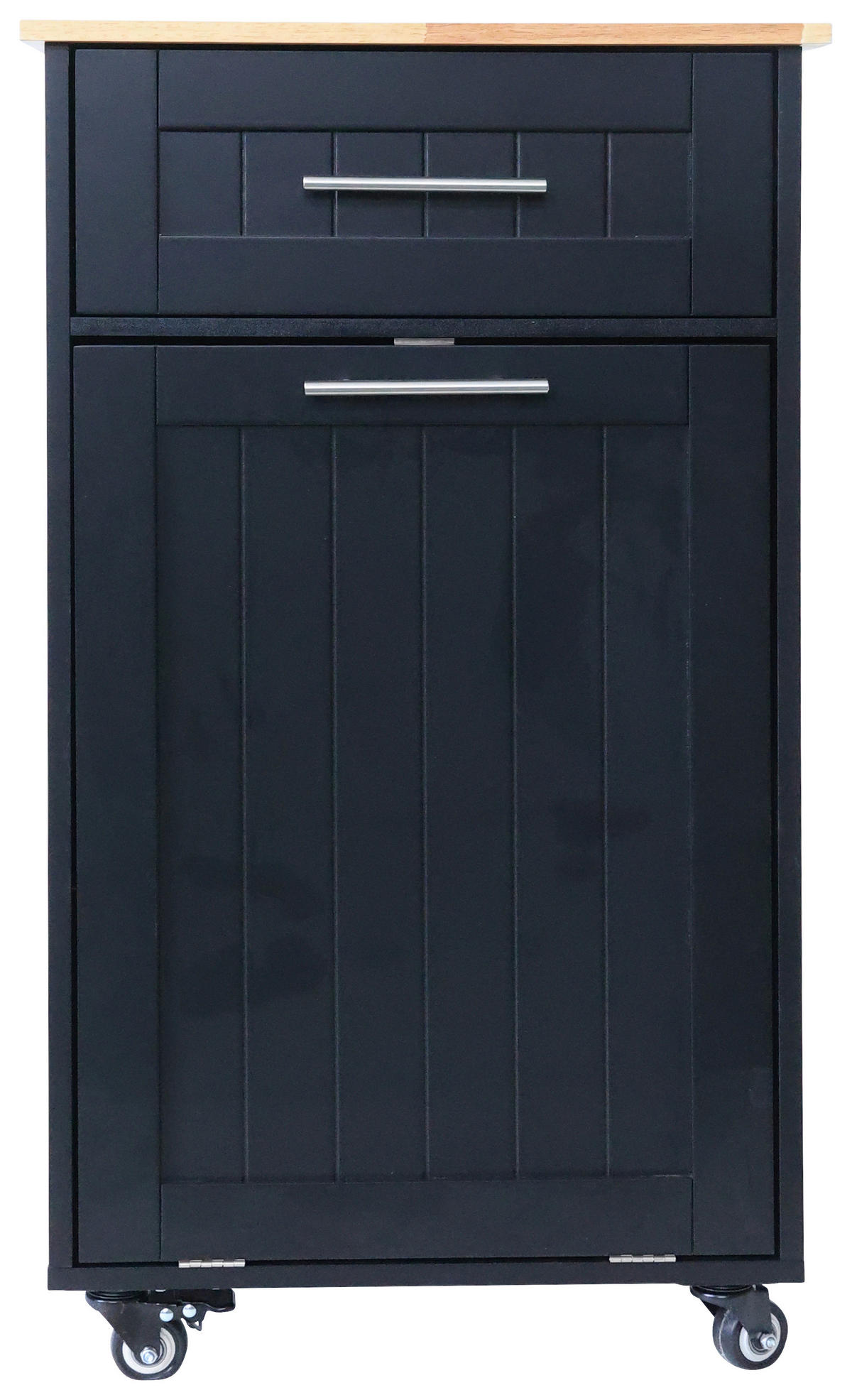 SERVIERWAGEN in Schwarz  - Silberfarben/Schwarz, Basics, Holz/Holzwerkstoff (50/90/46cm) - MID.YOU