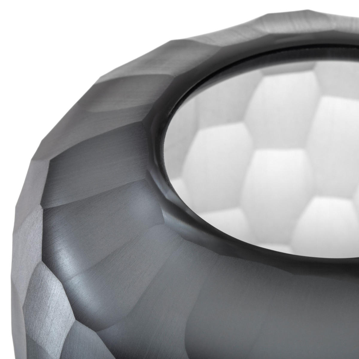 VASE  - Grau, Design, Glas (11,00/9,00/11,00cm) - Leonardo